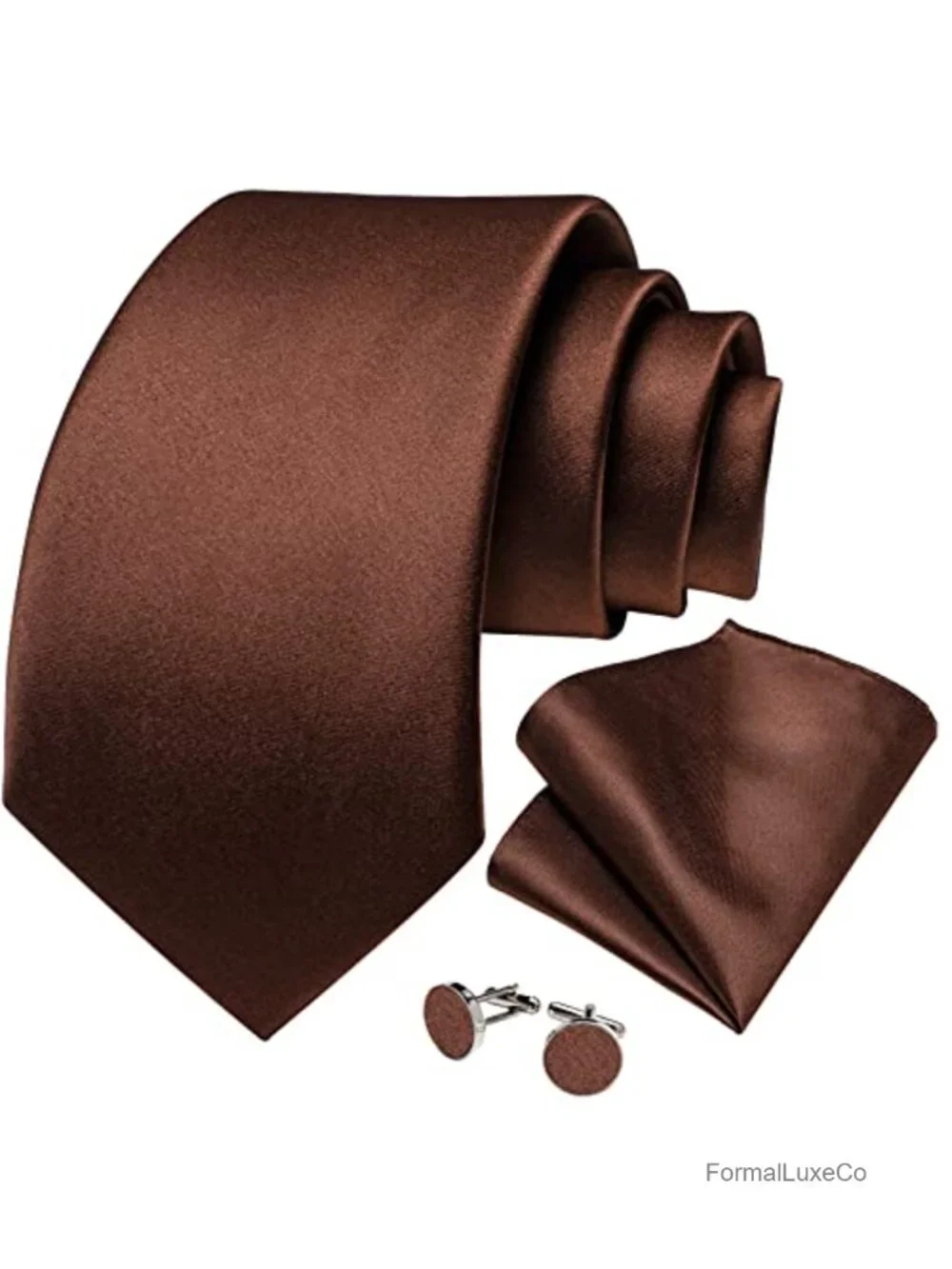 Silk Tie Set with Cufflinks and Pocket Square, Gift Set